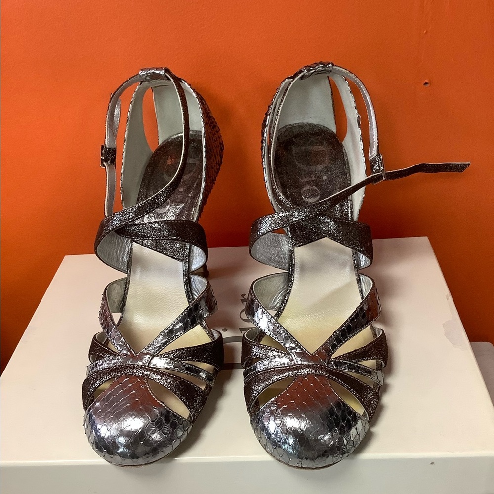 Dior Metallic Python Leather Sandals - image 2